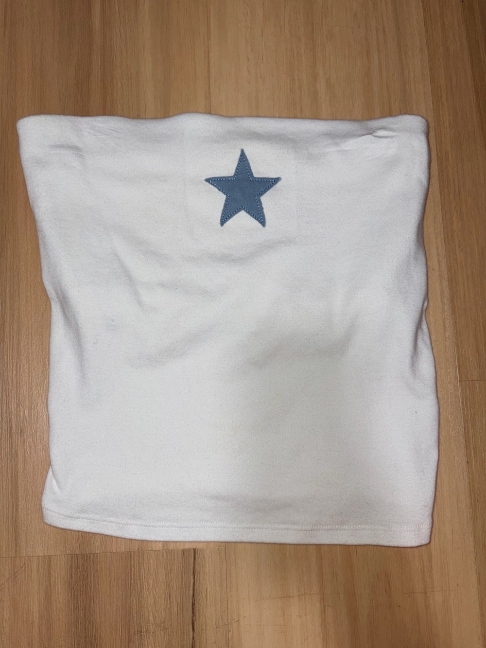 Derek Heart White tube top with Blue Star